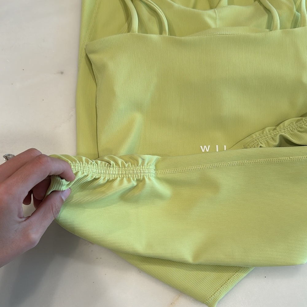 WILO Women’s High-Waist Leggings & Sports Bra Set — Light Lime - Picture 2 of 3